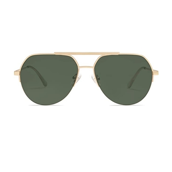 New Green Classic Aviator Sunglasses for Women Men Semi-Rimless Shades main image 4
